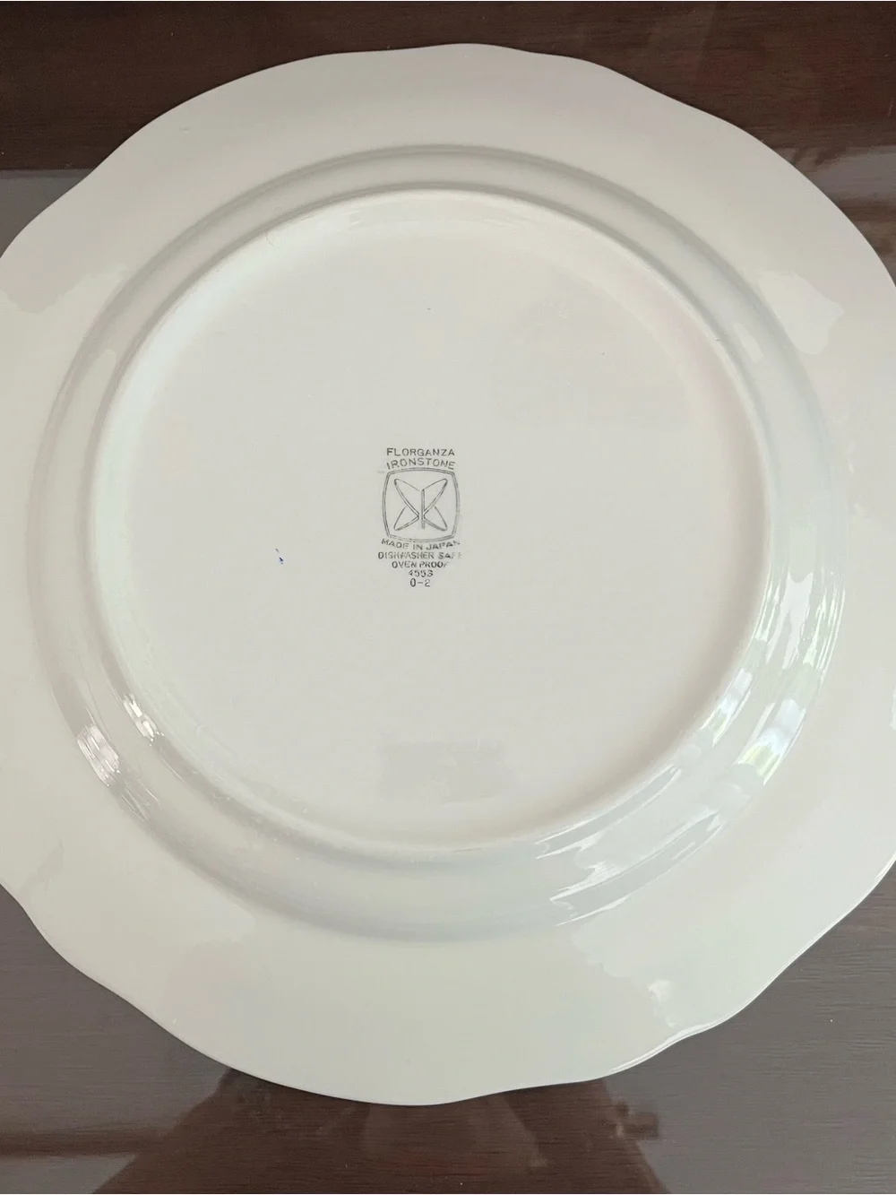 Vintage Ironstone Large Serving Plate 12.5 in Scalloped Rim Florals by Florganza
